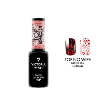 Victoria Vynn - Gel Polish Top No Wipe glitter red - 8ml