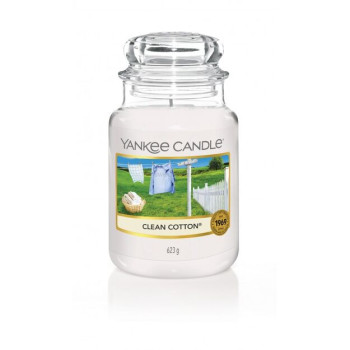 Yankee Candle - świeca duża -  Clean Cotton