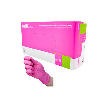 Zarys - easyCARE nitrile PINK - rękawiczki nitrylowe - różowe - 100szt