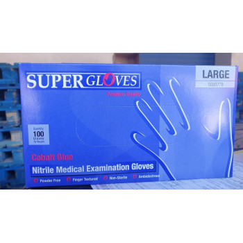 Rękawice nitrylowe SUPER Gloves Cobalt Blue rozm. S