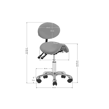 Active - taboret kosmetyczny 1025 szary Giovanni