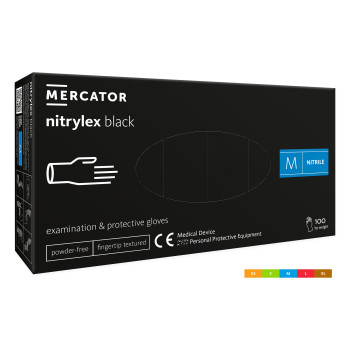 MERCATOR - rękawice nitrylex BLACK - M