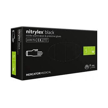 MERCATOR - rękawice nitrylex BLACK - S