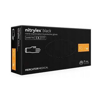 MERCATOR - rękawice nitrylex BLACK - XS