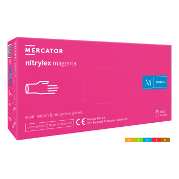 MERCATOR - rękawice nitrylex MAGENTA - M