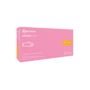 MERCATOR - rękawice nitrylex PINK - XS