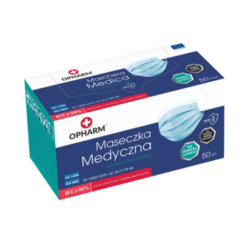 OPHARM - Maseczka Medyczna 50szt NIEBIESKA