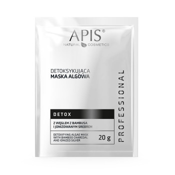 Apis - Maska algowa DETOX z węglem z bambusa i jonizowanym srebrem 20ml