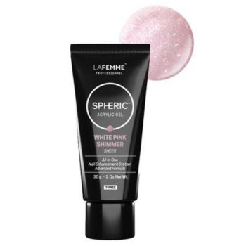 La Femme - Spheric acrylic gel 30g white pink shimmer