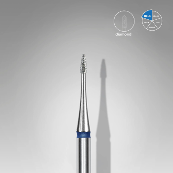 Staleks - Frez diamentowy płomień mini niebieski EXPERT średnica 1 mm / część pracująca 3 mm