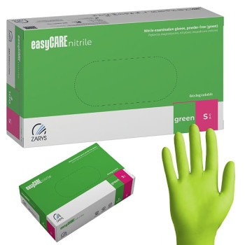 ZARYS - Rękawiczki ZIELONE BIO easyCARE Biodegradowalne nitrylowe bezpudrowe - 100 szt. roz. S