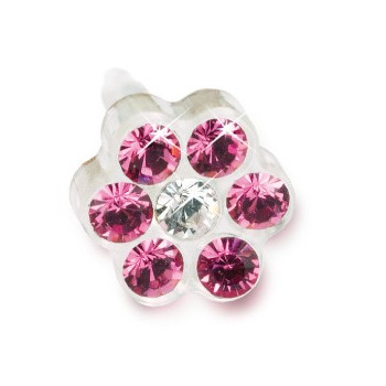 Blomdahl - Kolczyki do przekłuwania uszu - Plastik medyczny - 0% Niklu DAISY 5mm Rose / Crystal 1szt.