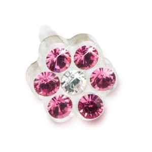 Blomdahl - Kolczyki do przekłuwania uszu - Plastik medyczny - 0% Niklu DAISY 5mm Rose / Crystal 1szt.