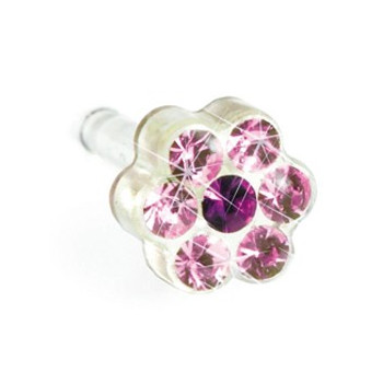 Blomdahl - Kolczyki do przekłuwania uszu - Plastik medyczny - 0% Niklu DAISY 5 mm Light Rose / Amethyst 1szt.