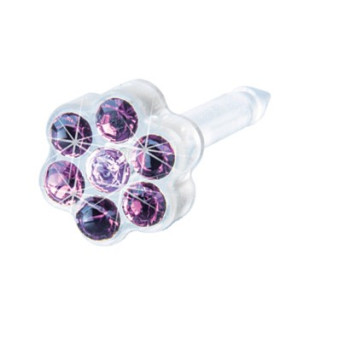 Blomdahl - Kolczyki do przekłuwania uszu - Plastik medyczny - 0% Niklu DAISY 5mm Amethyst / Light Amethyst 1szt.