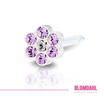 Blomdahl - Daisy Violet/ Crystal 5 mm Plastik medyczny 1szt.