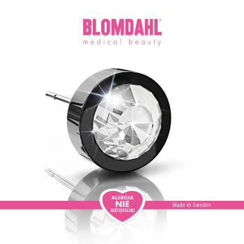 Blomdahl - Czarny tytan medyczny Grand Bezel Crystal 8 mm SFJ 1szt.