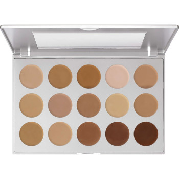 Kryolan - HD Micro Foundation Cream Palette - Paleta Podkładów 15 Kolorów - 40g