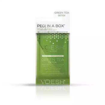 VOESH -  Green Tea Detox Pedi In A Box Basic Zestaw Do Pedicure 3 Kroki