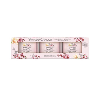 Yankee Candle - PINK CHERRY & VANILLA świece mini - 3 pack